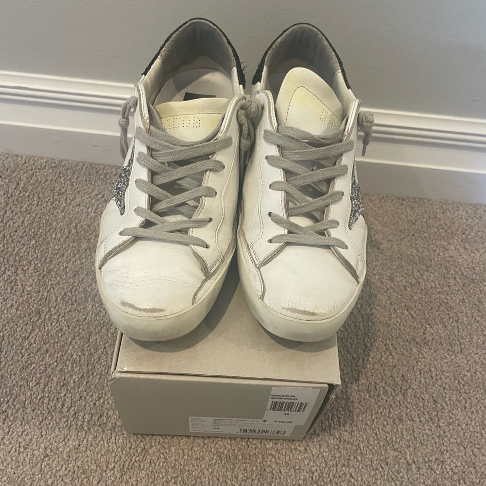 Golden Goose White Sneakers with Silver Star - Picture 2 of 14